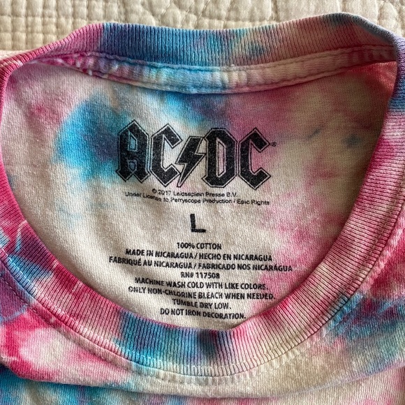 AC/DC For Those About to Rock We Salute You Tie Dye Graphic Short Sleeve Large - Picture 6 of 8
